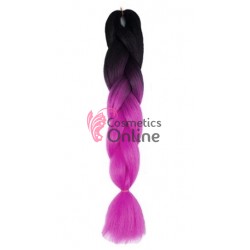 Coada de par afro impletita de  60 cm Premium 228 - Brunet-Magenta B42